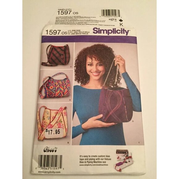 Simplicity Sewing Pattern Ghee's Bags Purses 1597 4 Styles One Size 2013 New FF - Picture 3 of 5